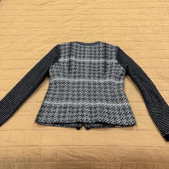 Max Mara Weekend Tweed Virgin Wool Jacket Black & White Size US 10 - Picture 9 of 11